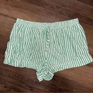 Like new! Target Universal Thread Green & White Striped Pull-on Shorts